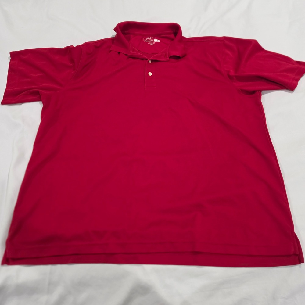 Jack Nicklaus Performance 18 Polo Men XL Red Excellent Short Sleeve Golf Shirt
